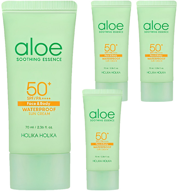 홀리카홀리카 알로에 워터프루프 선크림 SPF50+ PA++++, 70ml, 4개