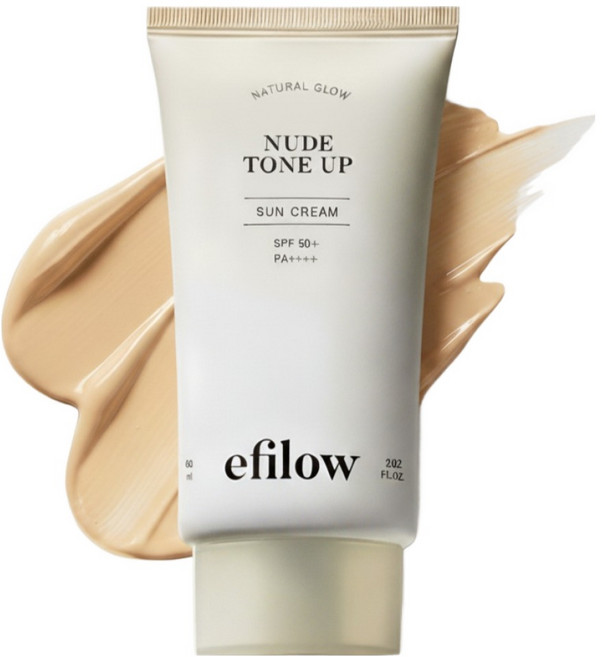 에필로우 내추럴 글로우 누드 톤업 선크림 SPF50+ PA++++, 1개, 60ml
