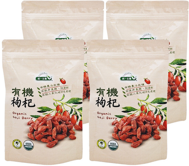 統一生機 有機枸杞袋裝, 150g, 4包