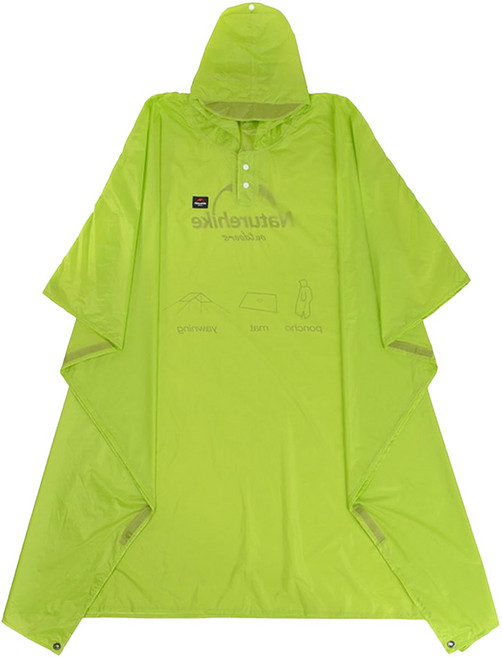 Naturehike 挪客 三合一斗篷雨衣, 亮綠色, 1件