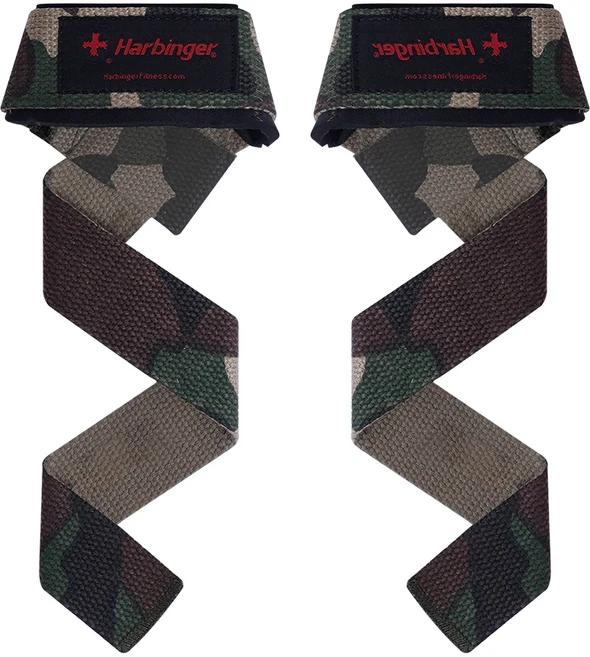 하빈져 패디드 코튼 리프팅 헬스 스트랩, 카모, 1세트 - 쿠팡