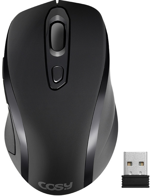 코시 디엘 무소음 6버튼 3단계 DPI 무선 마우스, 블랙, M4006WL