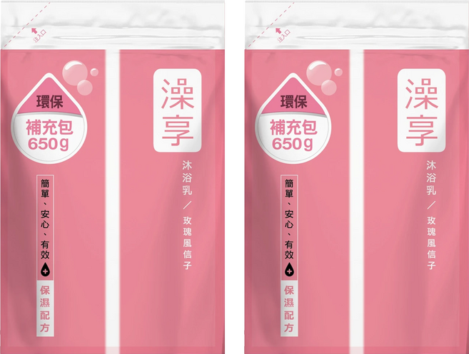 澡享 沐浴乳補充包 玫瑰風信子, 650g, 2包