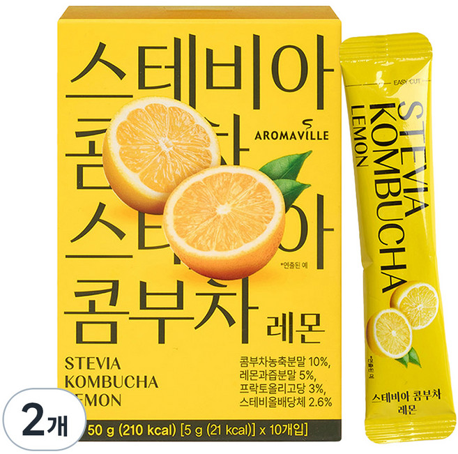 아로마빌 스테비아 콤부차 레몬, 5g, 2개, 10개입