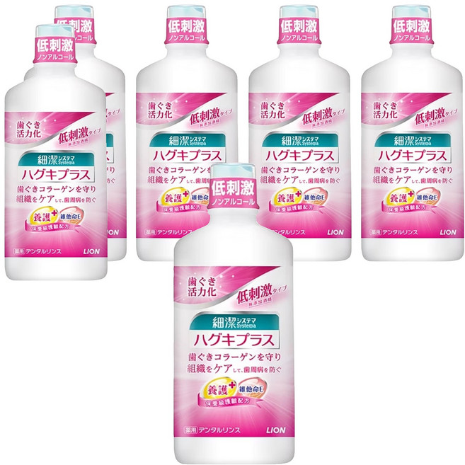 LION 獅王 Systema 細潔 台灣公司貨 適齦佳漱口水, 450ml, 6瓶