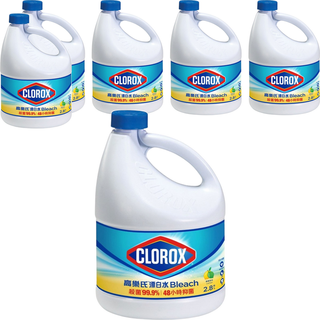 CLOROX 高樂氏 漂白水 檸檬香, 2.8L, 6桶