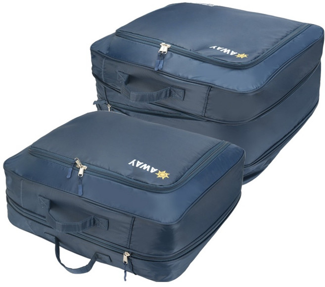 스위스마운틴 어웨이 캠핑 이불 압축 파우치, 네이비, 2개