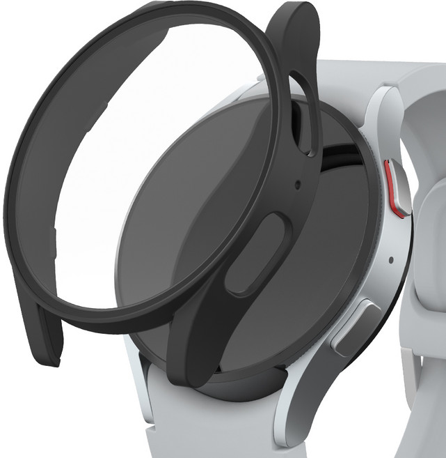 신지모루 풀커버 일체형 SF코팅 강화유리 액정보호 케이스, 블랙, 1개