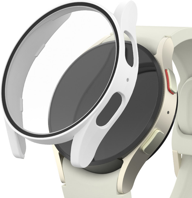 신지모루 풀커버 일체형 SF코팅 강화유리 액정보호 케이스, 화이트, 1개