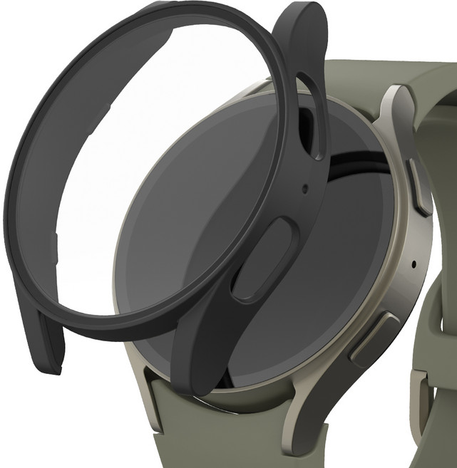 신지모루 풀커버 일체형 SF코팅 강화유리 액정보호 케이스, 블랙, 1개