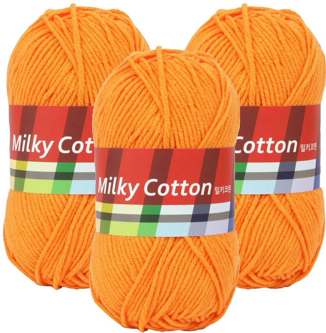 브랜드얀 밀키코튼 레드라벨 면혼방 뜨개실, 52번 오렌지, 6개