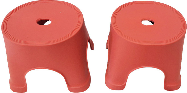 北歐風板凳 塑膠小凳 - 紅色, 1組