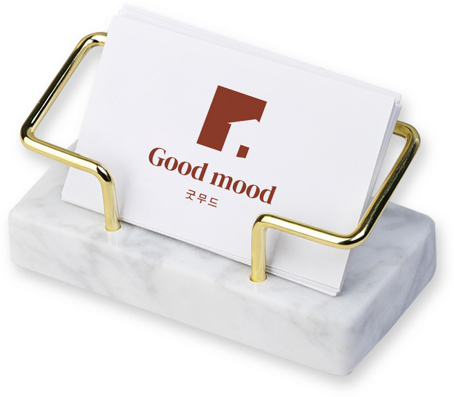 굿무드 화이트마블 대리석 명함꽂이, 1개, 1단