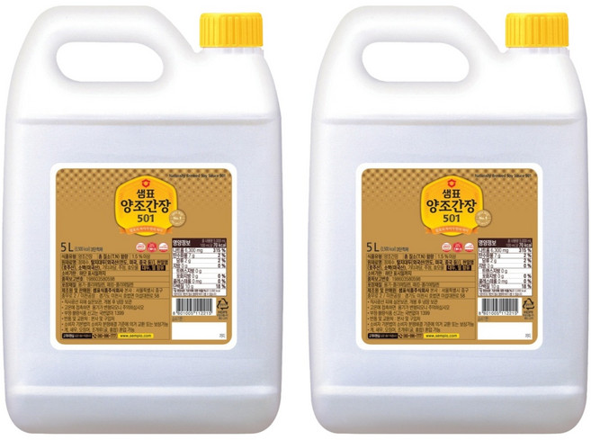샘표 양조간장 501, 5L, 2개