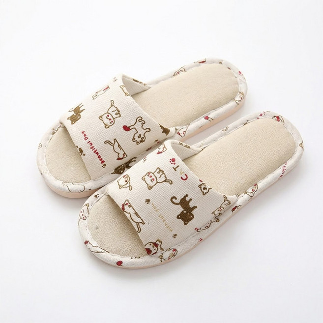 위더스욕실용품 캣츠하우스 층간소음 쿠션 린넨 실내화 거실화, 캣츠, 1개