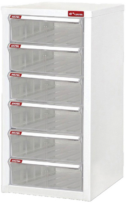 SHUTER 樹德 落地型樹德櫃 A4-106H 6個H抽屜, 白色