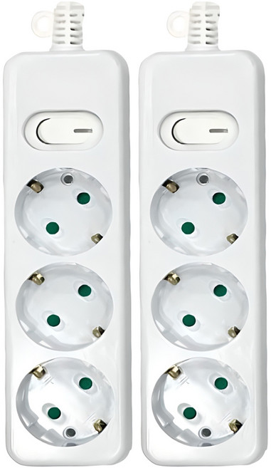 다조아 안전 스위치 멀티탭 3구, 1.5m, 2개