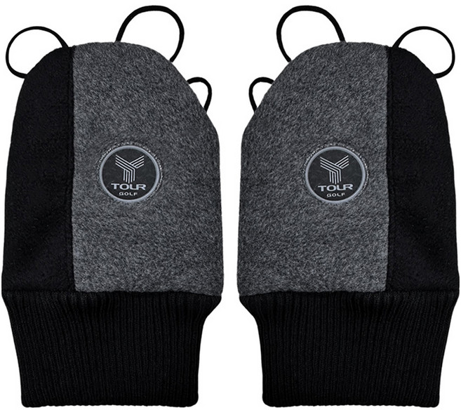 투어골프 울트라히트 겨울용 방한 골프 핸드워머 양손용, 블랙그레이, 1개