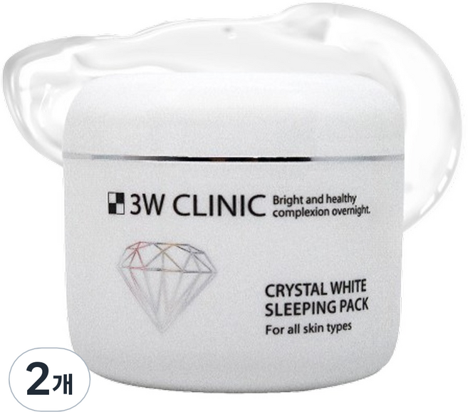 3W클리닉 크리스탈 화이트 슬리핑팩, 2개, 100ml