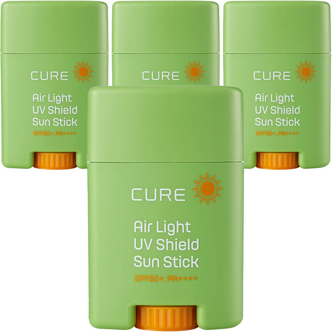 김정문알로에 큐어 에어라이트 UV 쉴드 선스틱 SPF50+ PA++++, 20g, 4개