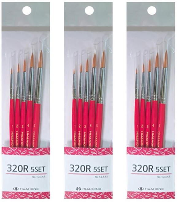 화홍 320 R 세트 5종 다용도 세필붓, 3세트