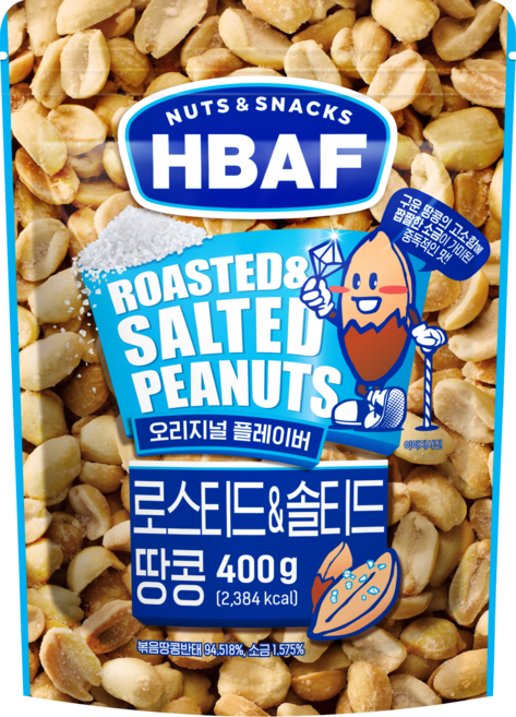 바프 로스티드 앤 솔티드 땅콩, 400g, 1개