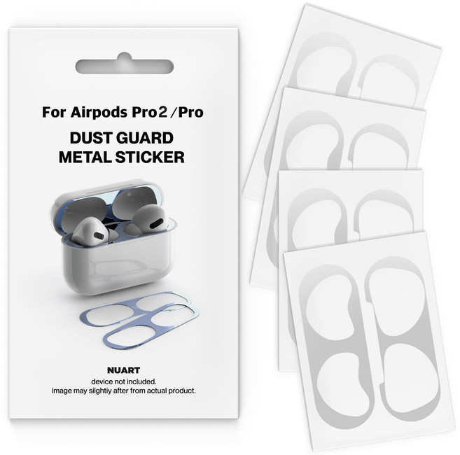 누아트 메탈 철가루 방지스티커 4개입, 에어팟프로2/프로, 실버, 4개
