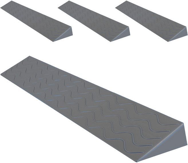 레디박스 안전 방문턱 경사판 문턱경사로 받침대, 4개, 그레이