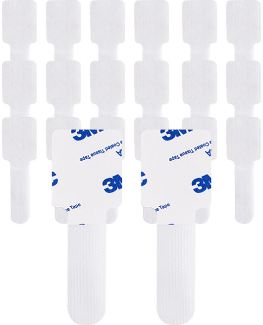 코멧 간편스트랩 전선정리 찍찍이 케이블타이, 화이트, 20개