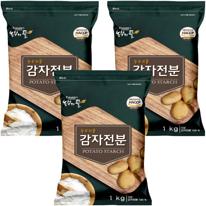 농부의뜰 감자전분, 1kg, 3개