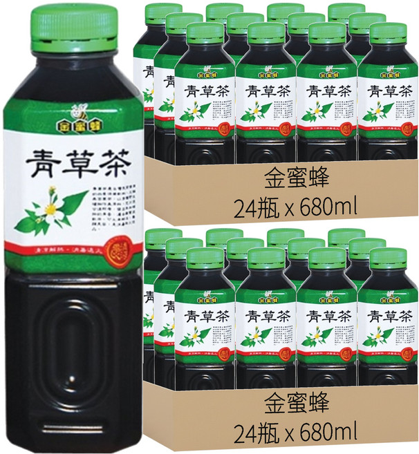 金蜜蜂 青草茶, 680ml, 48瓶
