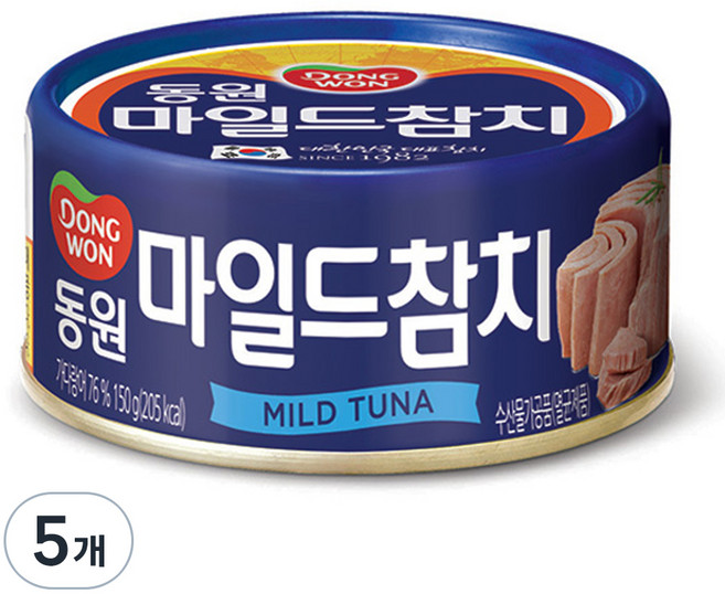 동원 마일드 참치, 150g, 5개