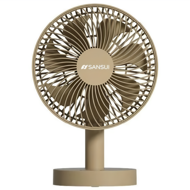 SANSUI 山水 8吋無線大風量桌上型 充電式風扇, 焦糖奶, SDF-T67