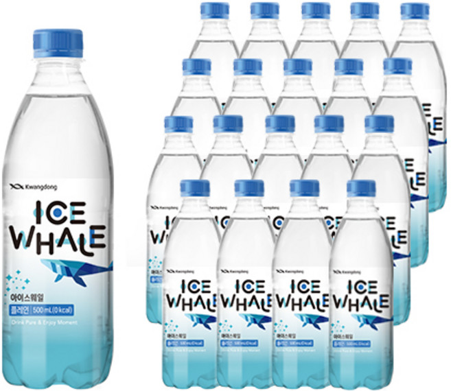 광동제약 아이스웨일 플레인 제로 탄산수, 500ml, 20개