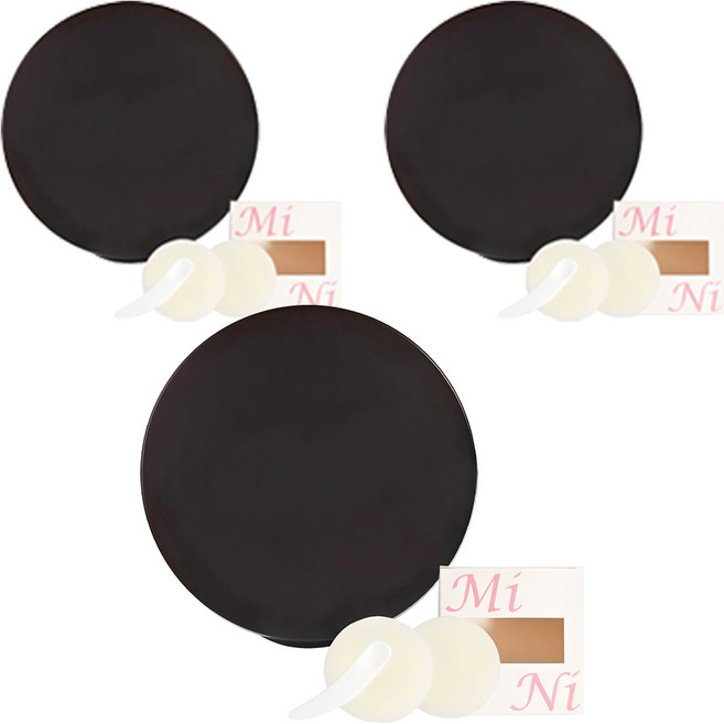 셀프천사 미니 DIY 비비 쿠션 케이스 세트 5g, 블랙 무지, 3개