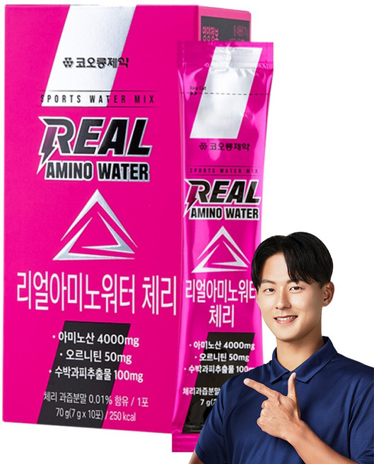 코오롱제약 NEW 리얼아미노워터 체리 10p, 70g, 1개