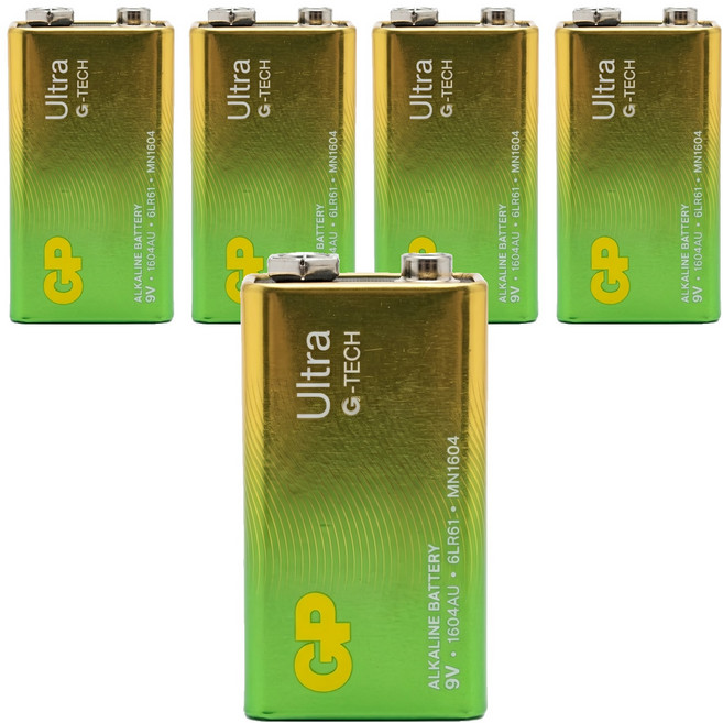 GP Batteries 超霸 Ultra鹼性電池 9V, 1入, 5顆