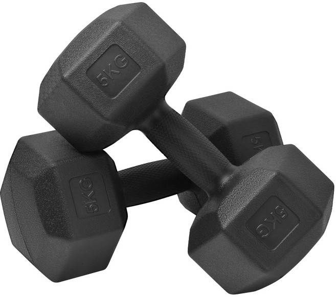코멧 스포츠 육각 덤벨 아령 블랙, 5kg, 2개