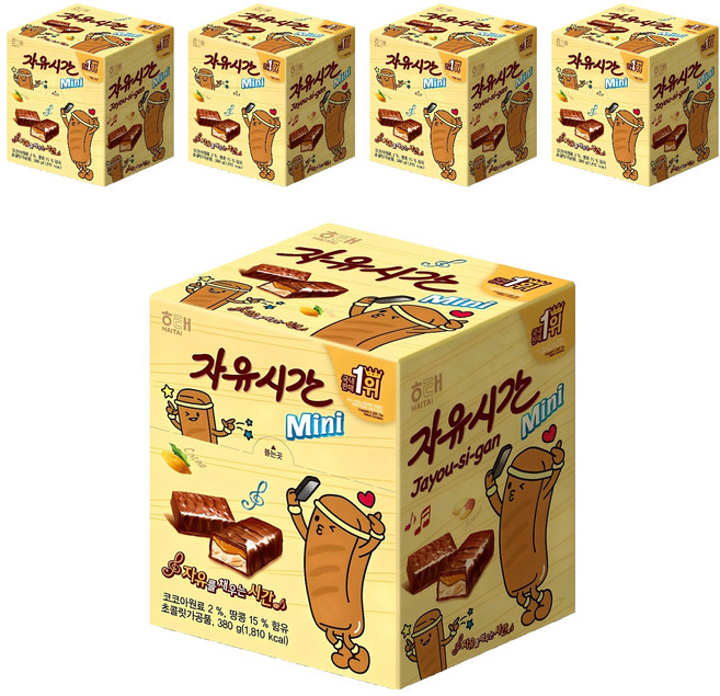 자유시간 미니 초콜릿, 380g, 5개