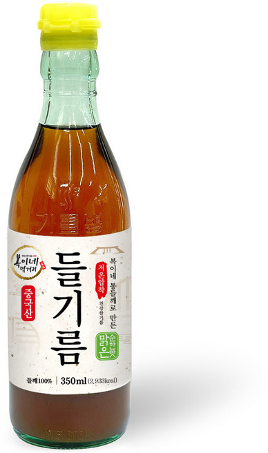 복이네먹거리 통들깨로 만든 저온압착 순한맛 맑은 들기름, 350ml, 1개