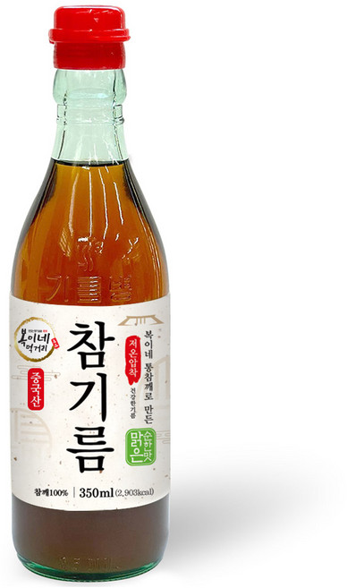 복이네먹거리 통깨로 만든 저온압착 순한맛 맑은참기름, 350ml, 1개