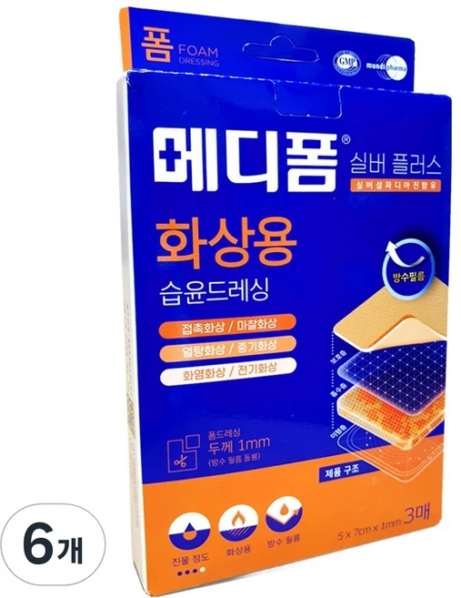 메디폼 실버플러스 밴드, 3개입, 6개 - 쿠팡