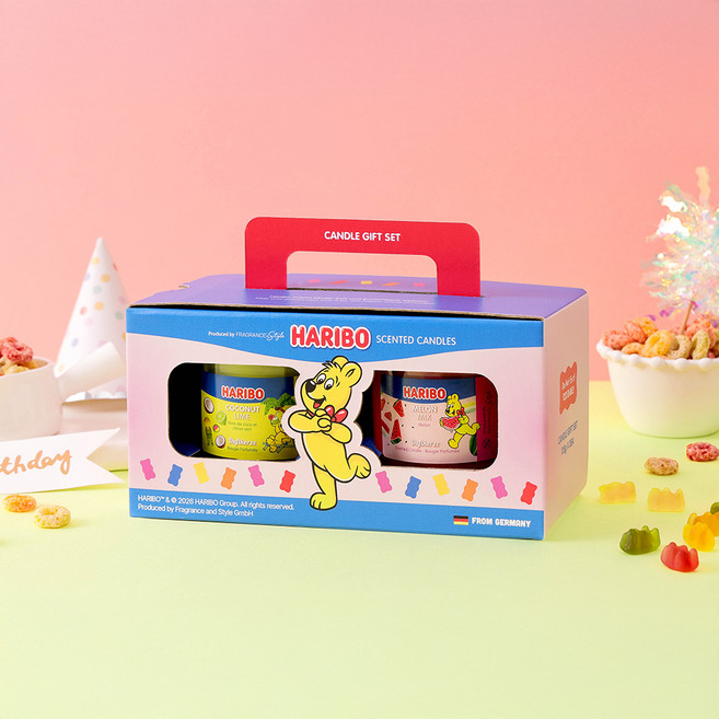 하리보 캔들 텀블러 2종 선물세트, 혼합색상, 코코넛 라임, 멜론 믹스