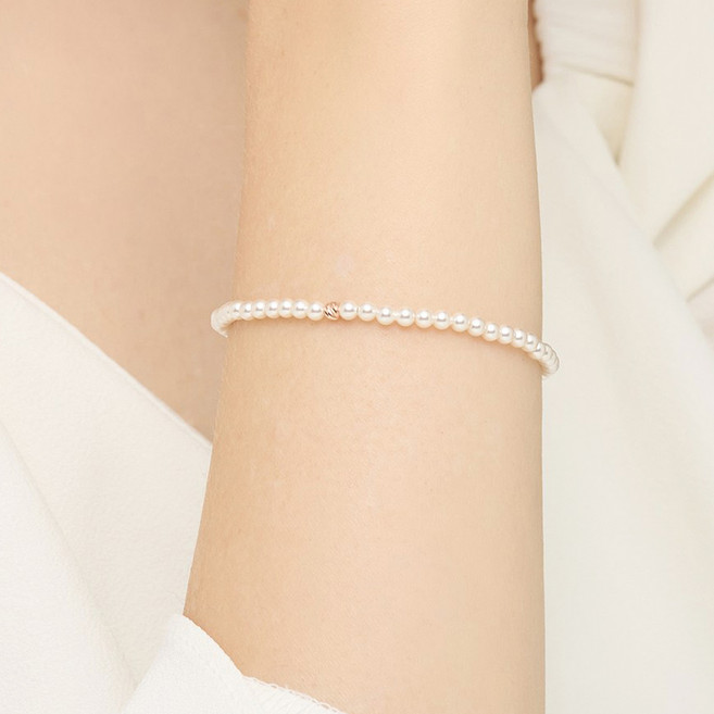 SEMI JEWELRY 女款 14K 迷你球珍珠手鍊