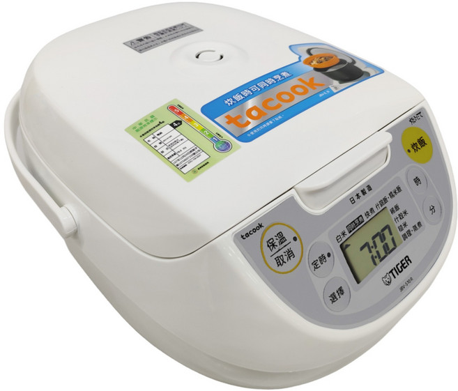 TIGER 虎牌 微電腦電子鍋 6人份 1L, JBV-S10R, 白色
