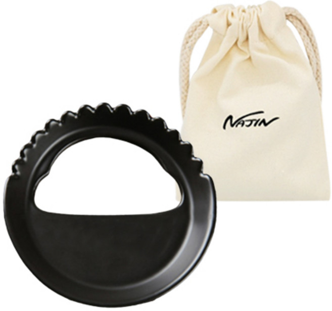 나진 쟁반 도자기 마사지 괄사 + 파우치 세트 NJ021, TYPE03, 1세트