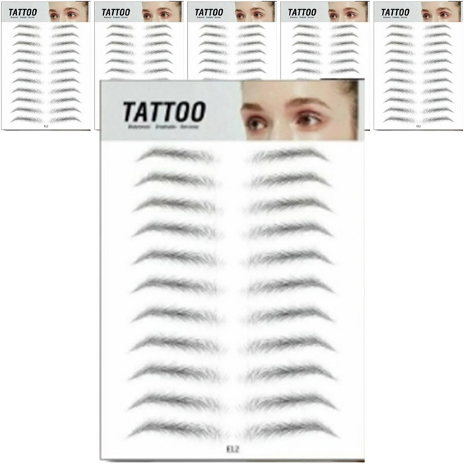 눈썹 타투 스티커, E10블랙, 6개