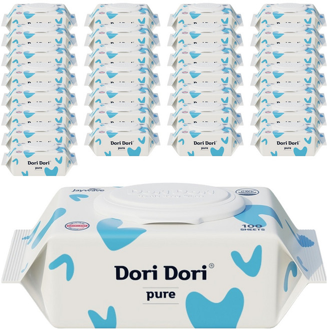 도리도리 퓨어 아기물티슈 캡형, 40g, 100매, 120개