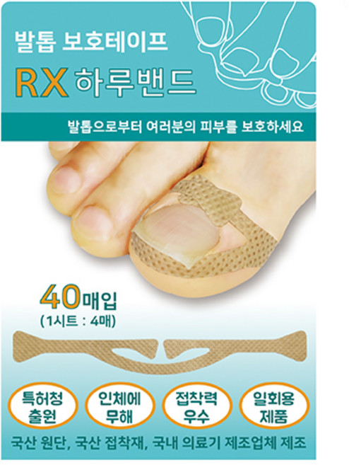 링쿠 발톱보호 RX 하루밴드 40매입, 1개