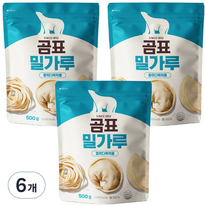 곰표 밀가루 중력 다목적용, 500g, 6개